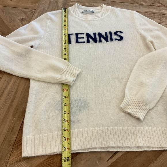 Alashan 100% Cashmere Tennis Sweater Ivory Cream Knit Preppy Country Club S - Picture 7 of 7